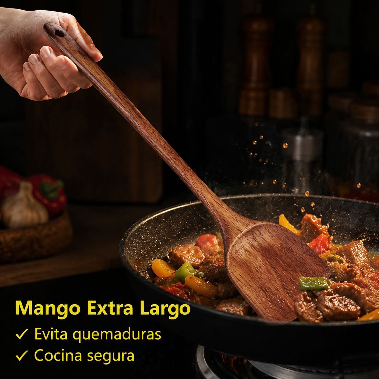 Espátula de madera para cocina
