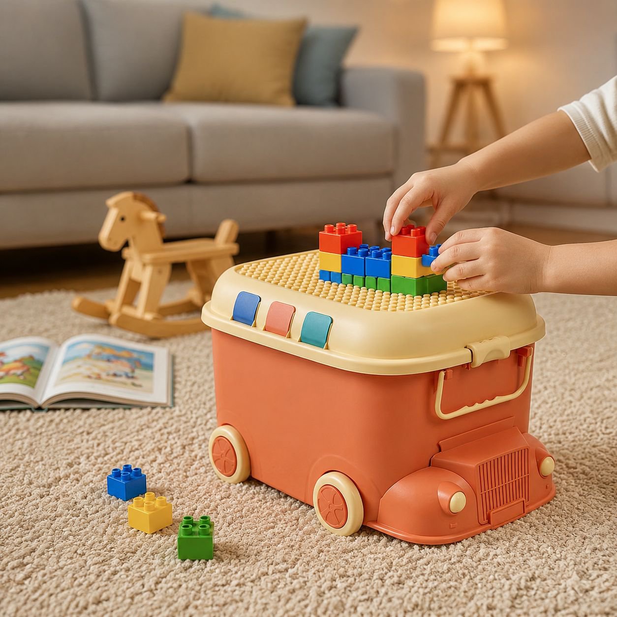 Boîte de rangement de jouets de Locomotive, boîte de rangement domestique, boîte de rangement de pet