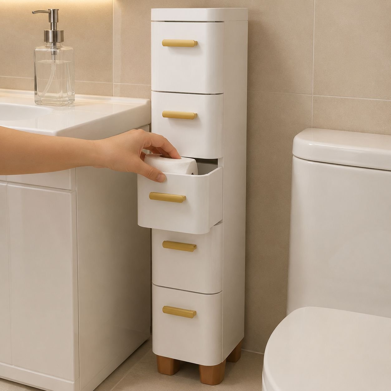Household organizer with multiple drawers for efficient storage