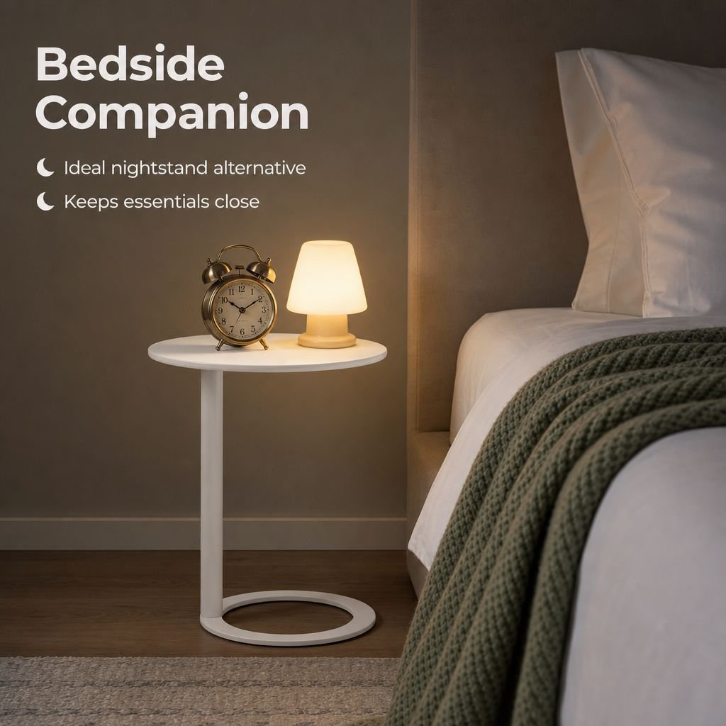Modern Simple Round Mini Tea Table Sofa Side Table Bedroom Small Round Table