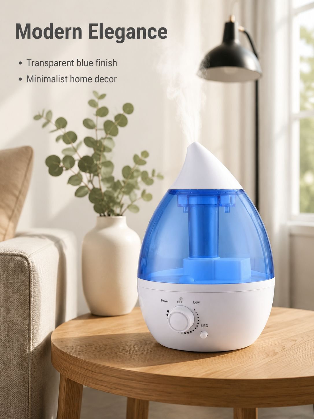 1.3L Ultrasonic Silent Humidifier with Aroma Function, Large Fog Output for Home