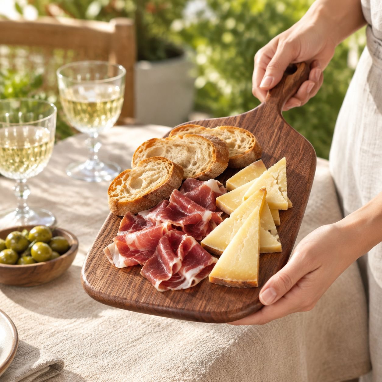 Tabla de cortar de ébano, tabla multifuncional para frutas y pan