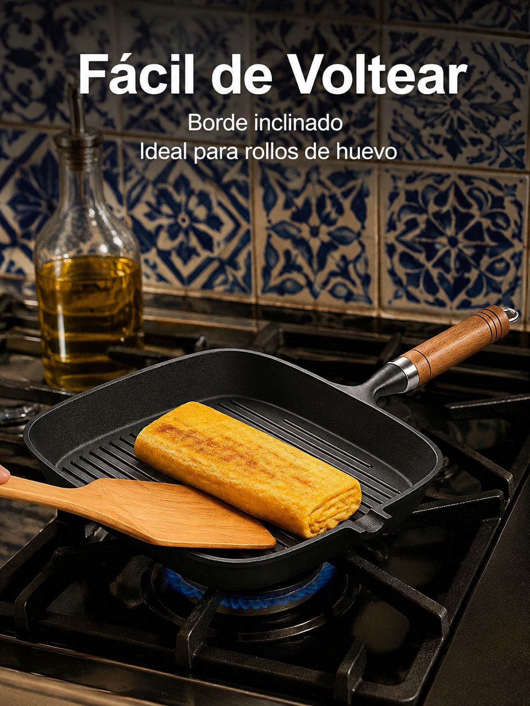 Sartén cuadrada sin antiadherente
