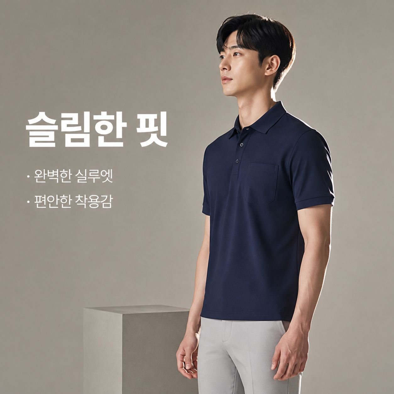 남성용 반팔 폴로 셔츠