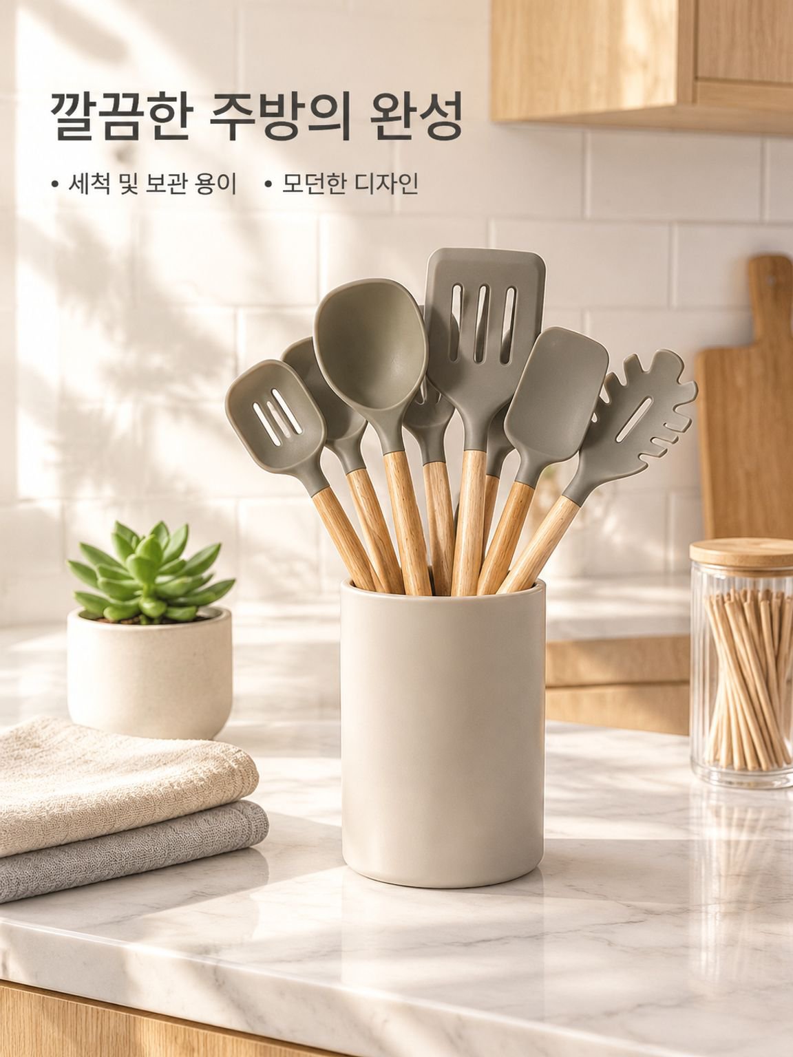 주방용 다기능 실리콘 주걱 세트