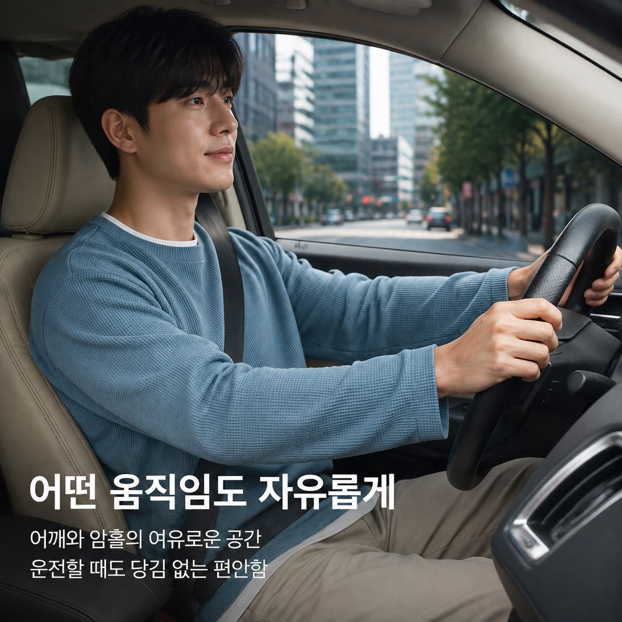남성용 와플 니트 크루넥 풀오버 스웨터