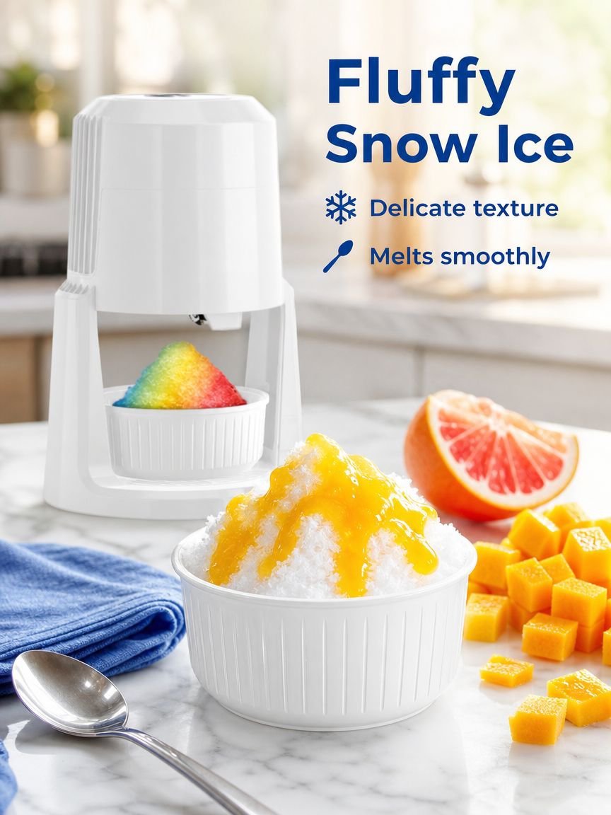 Close-up of the sharp ice shaving blades