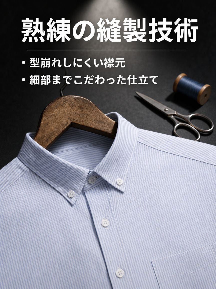 メンズ グレー細ストライプ 長袖シャツ ビジネスカジュアル 高品質コットン