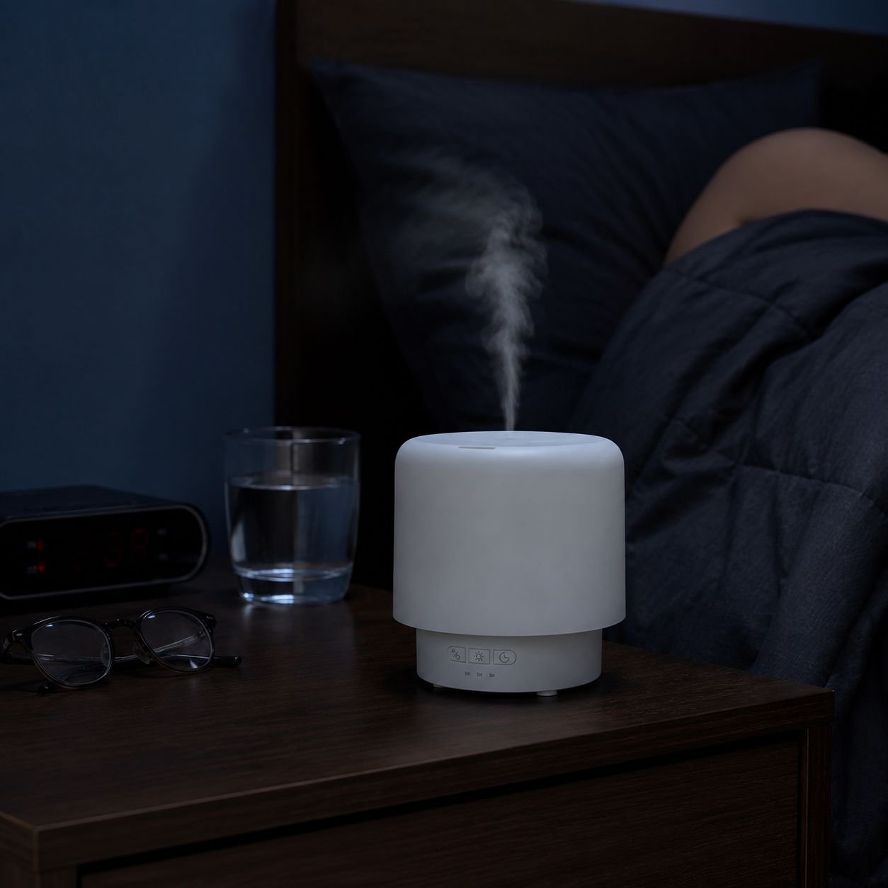 Desktop Seven-Color Light Aroma Humidifier with 360° Rotating Design