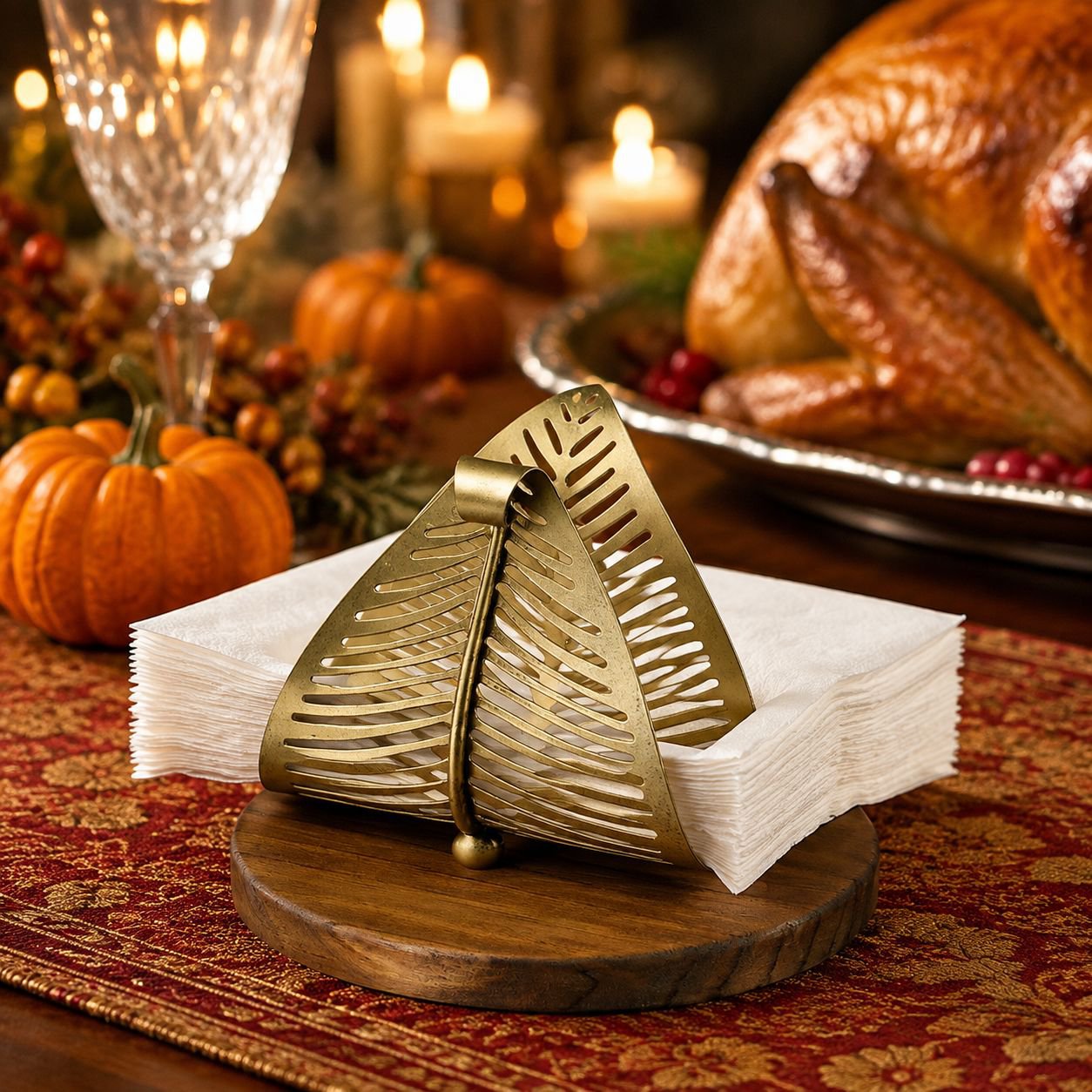 Light luxury metal paper towel holder seat household leaf shape paper towel holder hotel bed and bre
