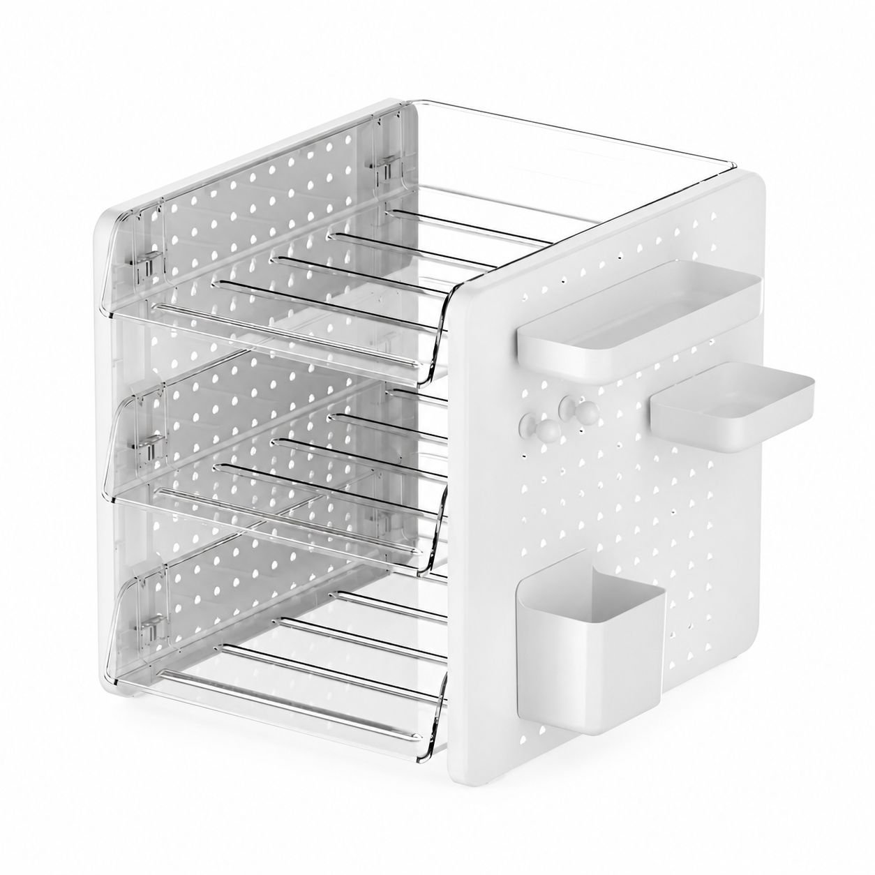 Office Desk Pegboard Storage Box for Stationery and Cosmetics