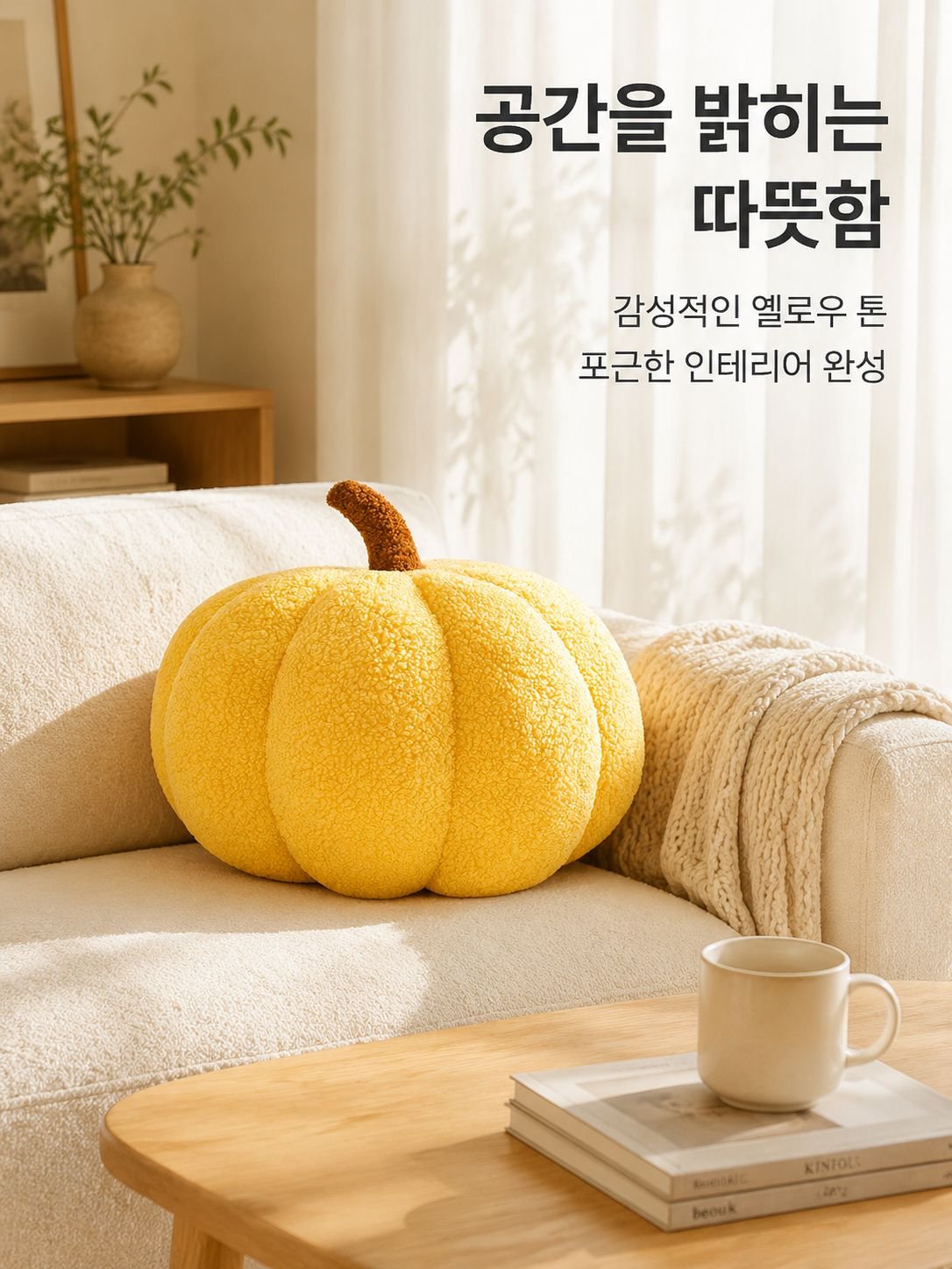 부드럽고 푸석푸석한 호박 귀여운 쿠션