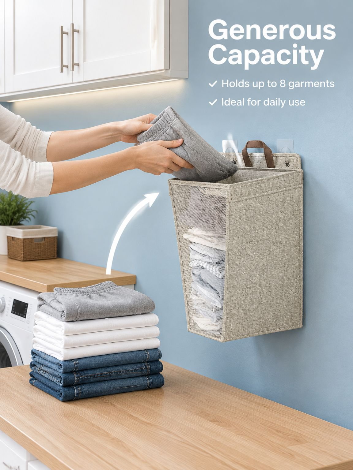 Cotton and linen dirty clothes basket foldable