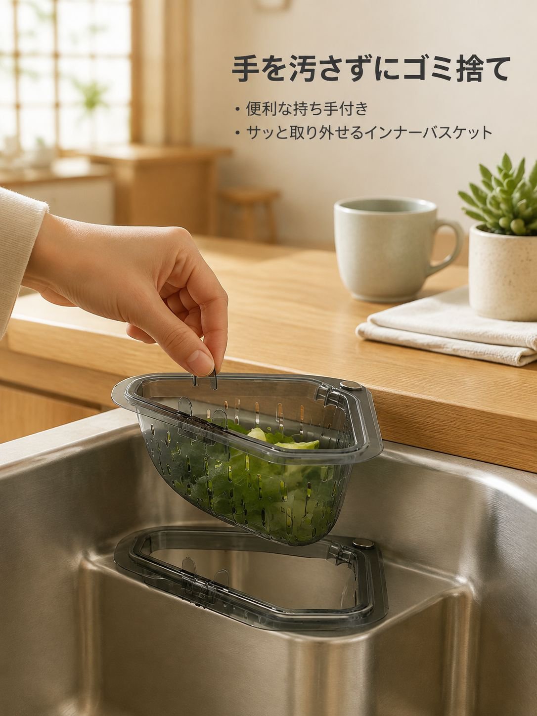マグネット式シンクフィルターバスケット