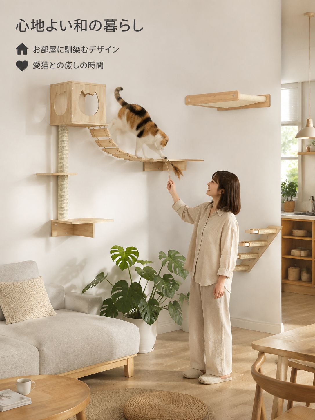 耐久性抜群のキャットクライミングタワー