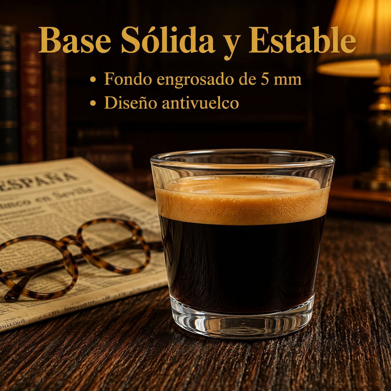 Taza de vidrio retro sencilla