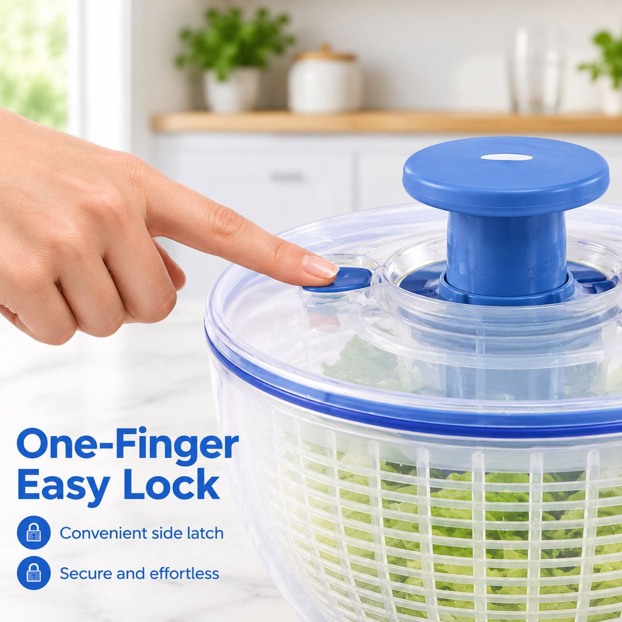 Manual Press Vegetable Salad Spinner Household Kitchen Washing Drainer Basket