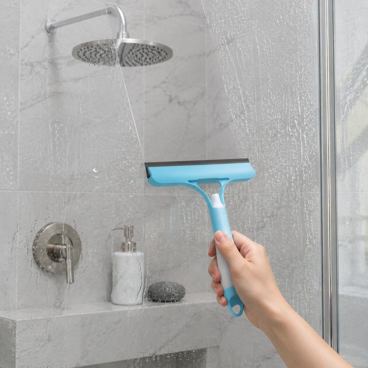 Easy-to-use window cleaning tool with built-in spray feature