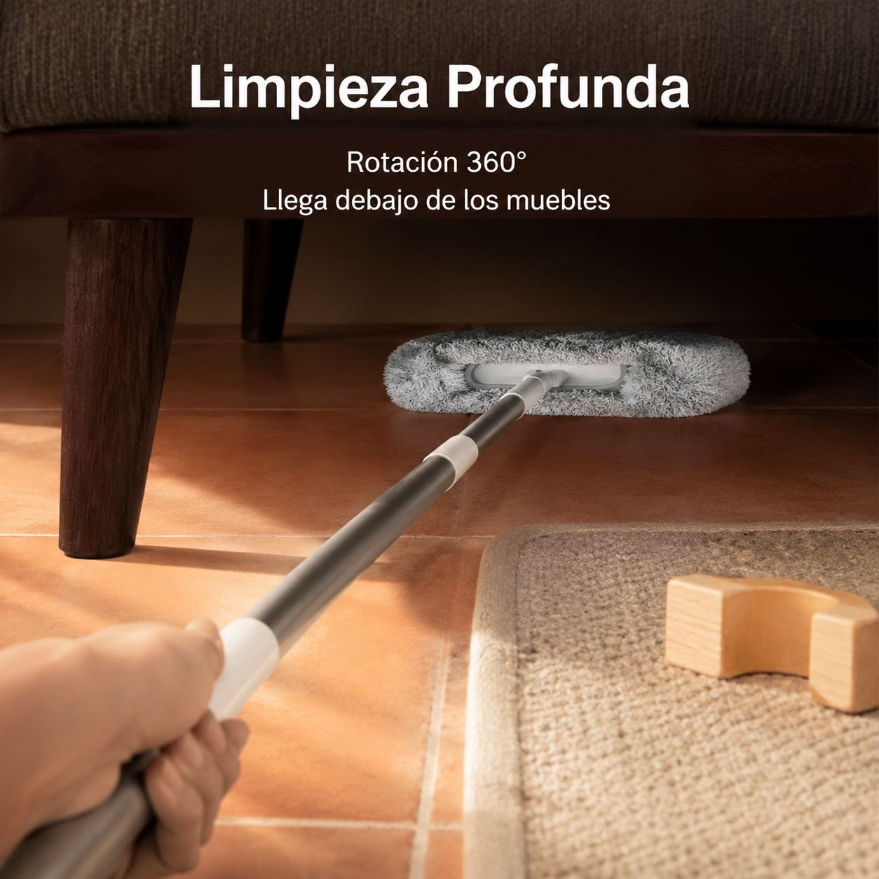 Mopa extensible electrostática para limpieza del techo en el hogar