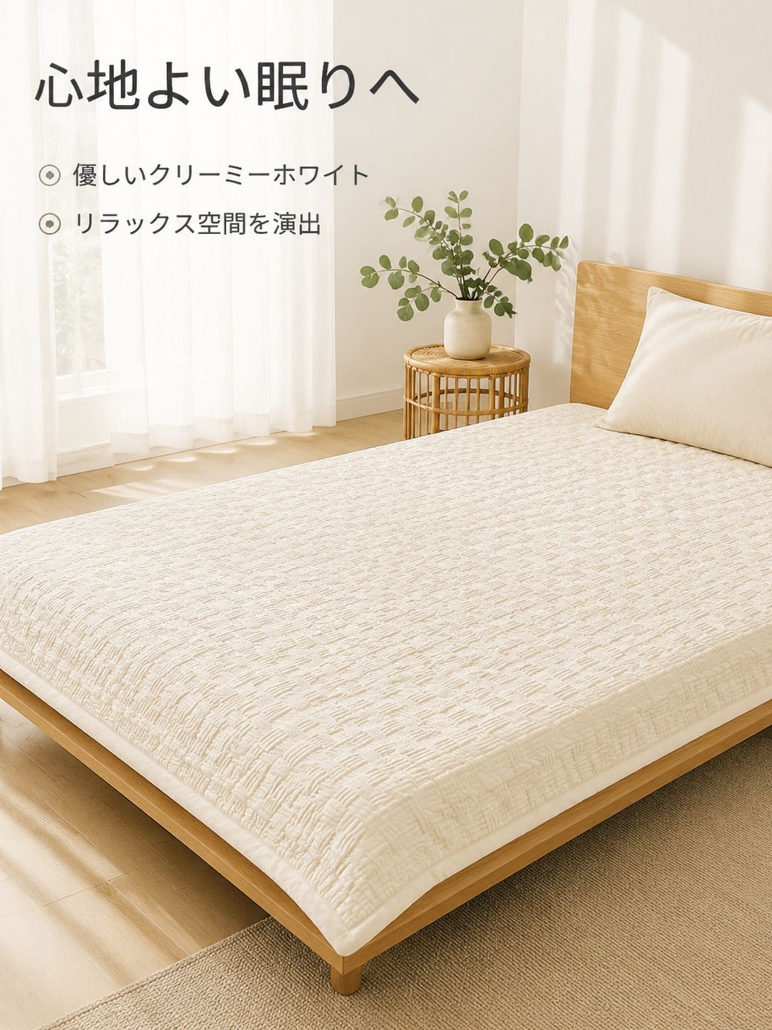 ワッフル織りウォッシュドコットン夏用掛け布団