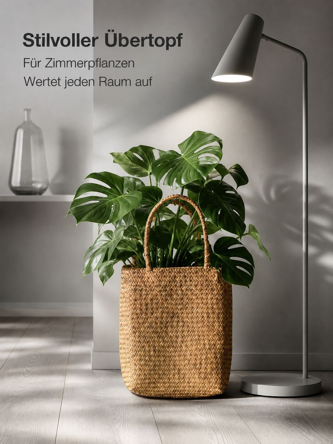 Nordischer Stil Seegras Handgewebter Blumenkorb