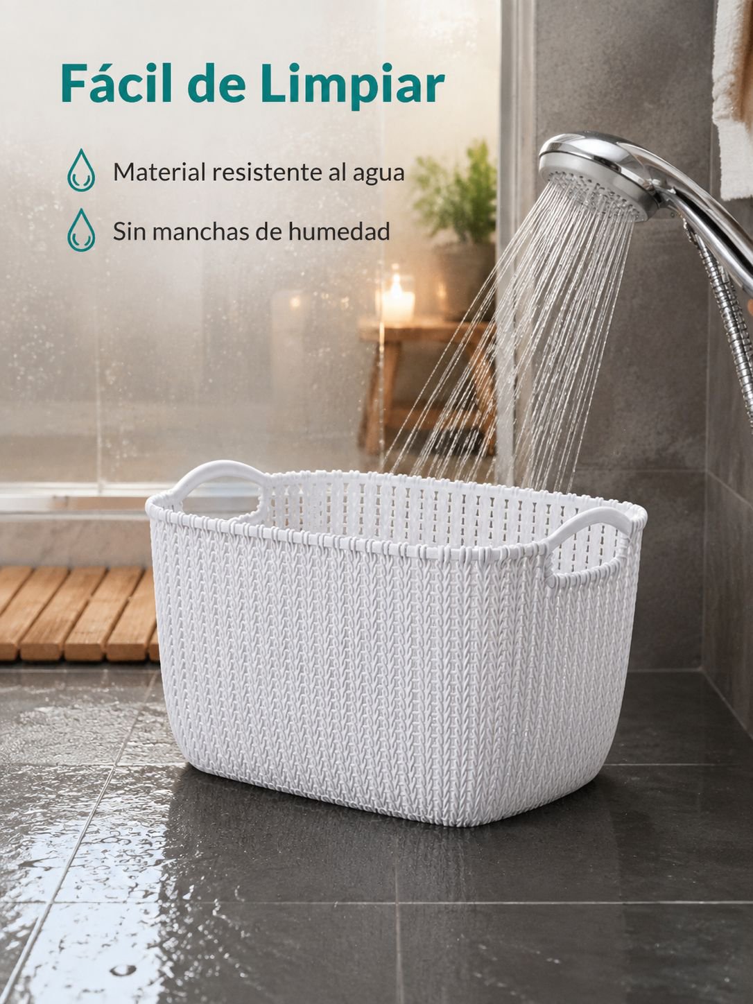 Cesto de ropa multifuncional para baño
