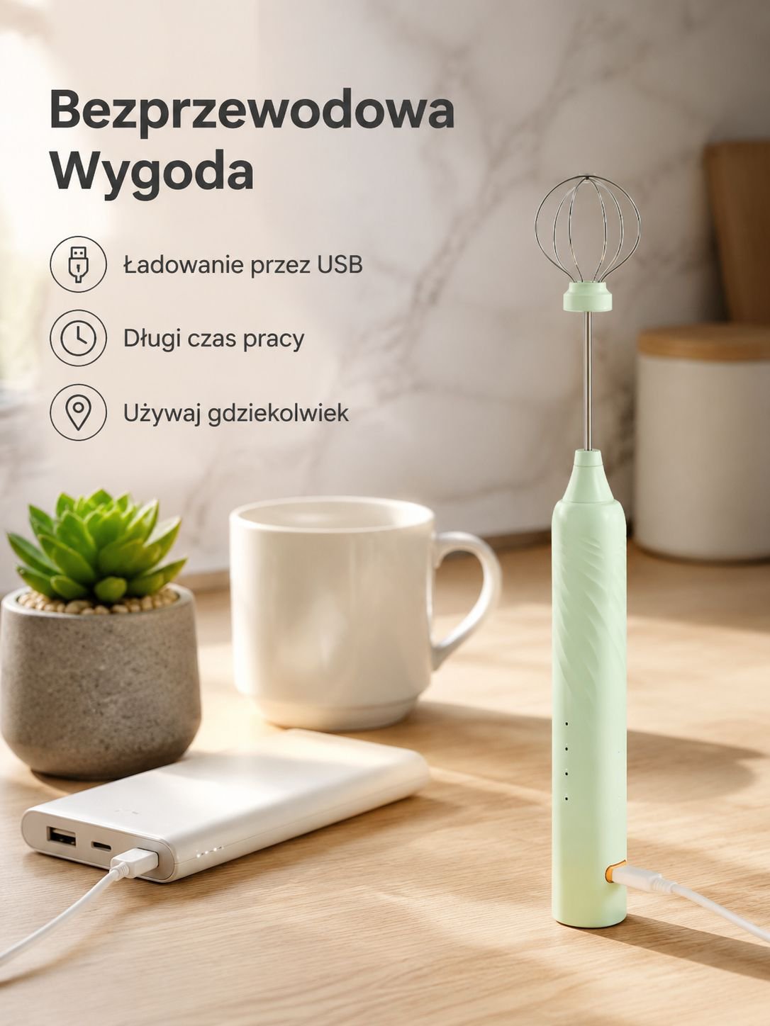 Wielofunkcyjna ubijaczka do jajek i spieniacz do mleka