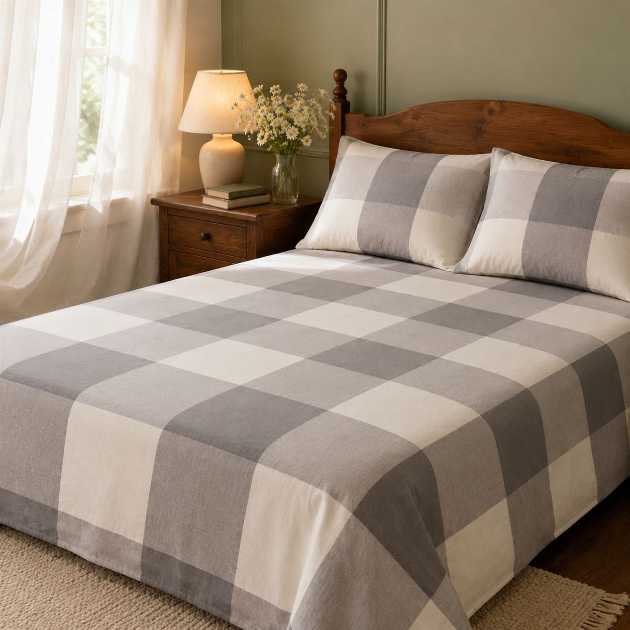 Vintage Style Rough Cloth Bedding Three-piece Set