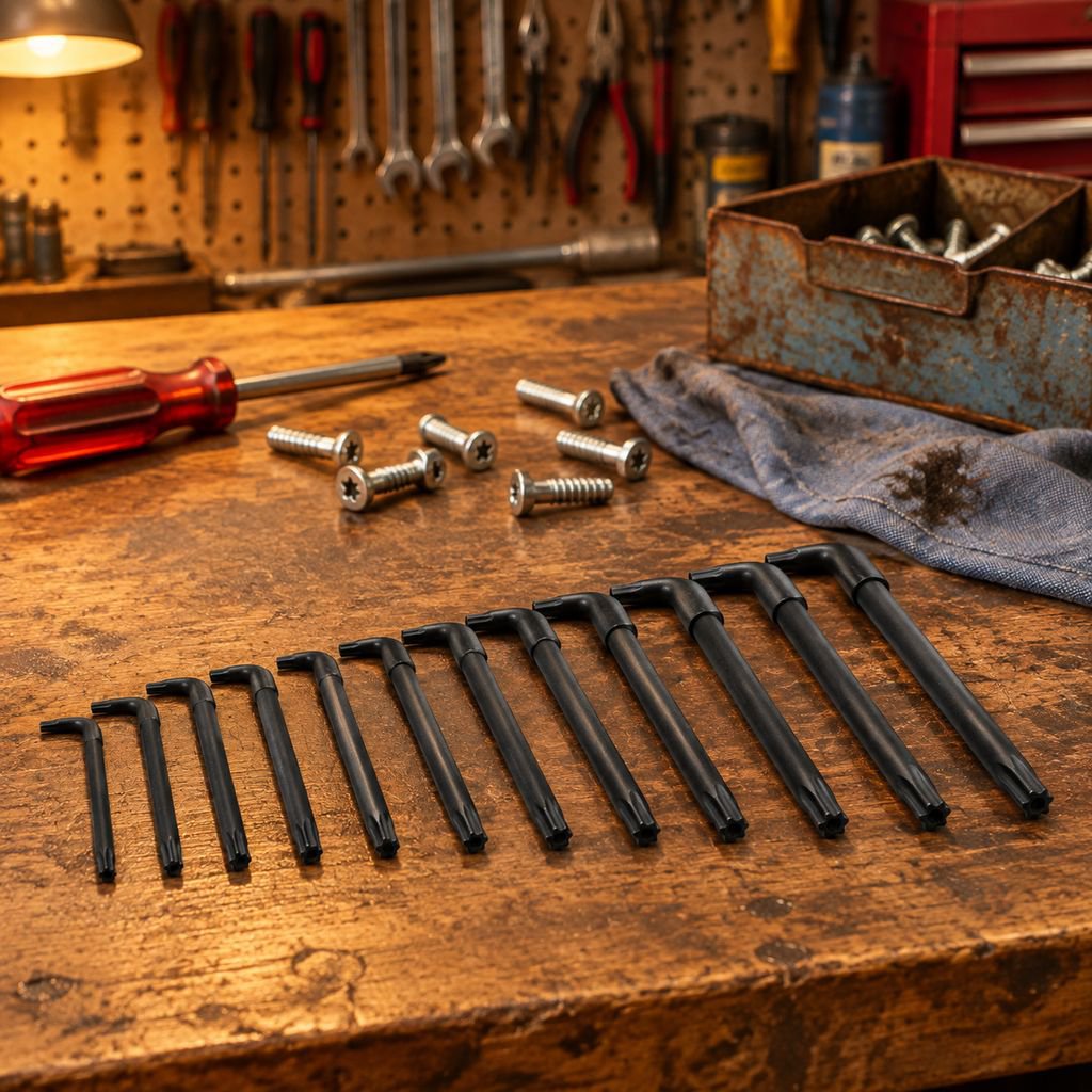 Multi-Size Torx Key Hex Short Arm Black Oxide Manual Wrench