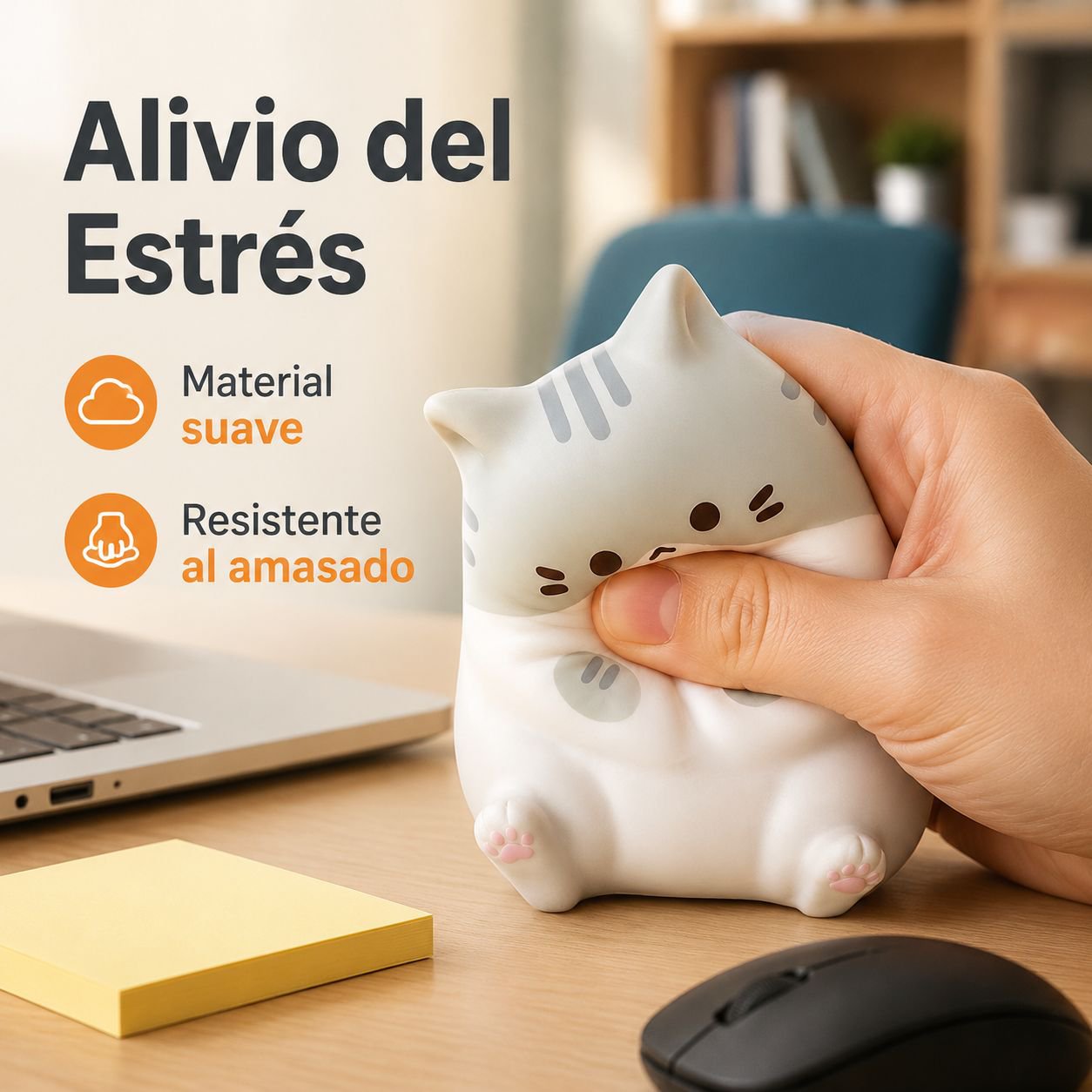 Muñeco viral de gato Keke para aliviar el estrés, juguete de escritorio