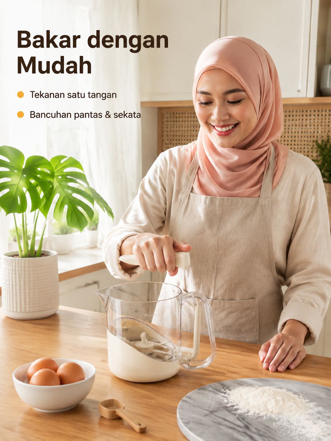 Household Multi-Purpose Semi-Automatic Egg Beater Cream Whisking Dough Mixing Cup