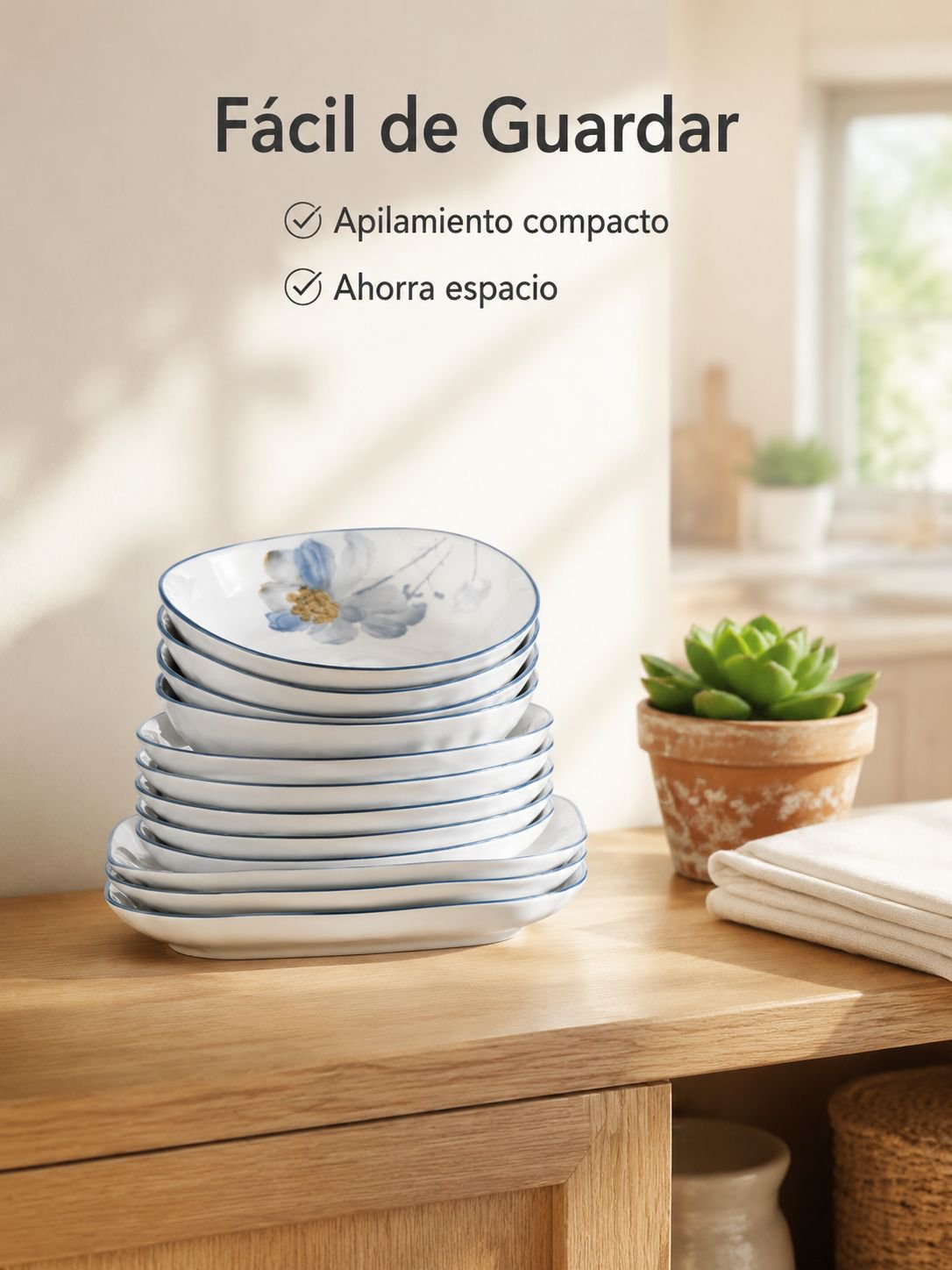 Interior moderno decorado con plato de cerámica estética