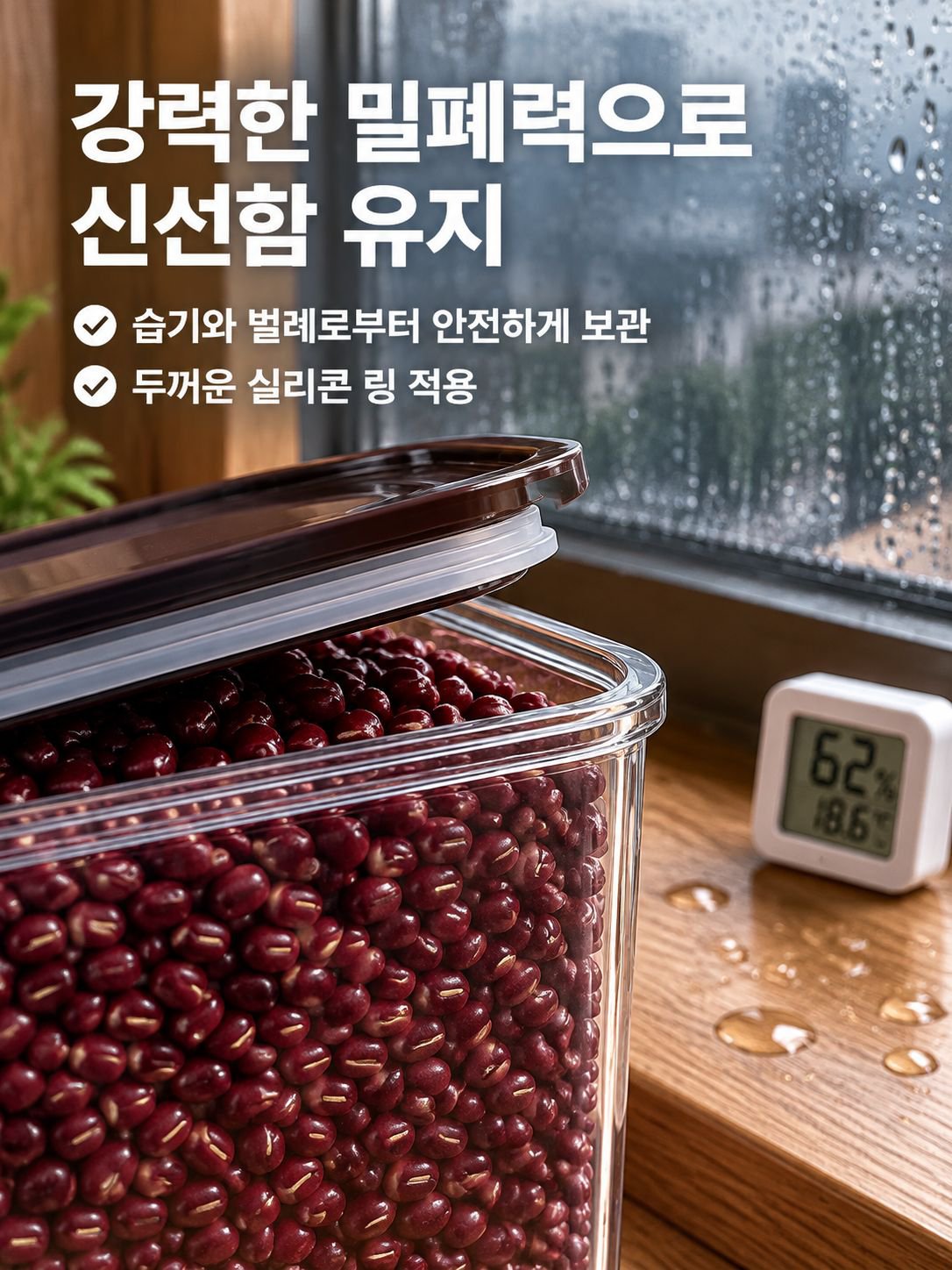 잡곡과 곡물 등을 깔끔하게 정리할 수 있는 용기