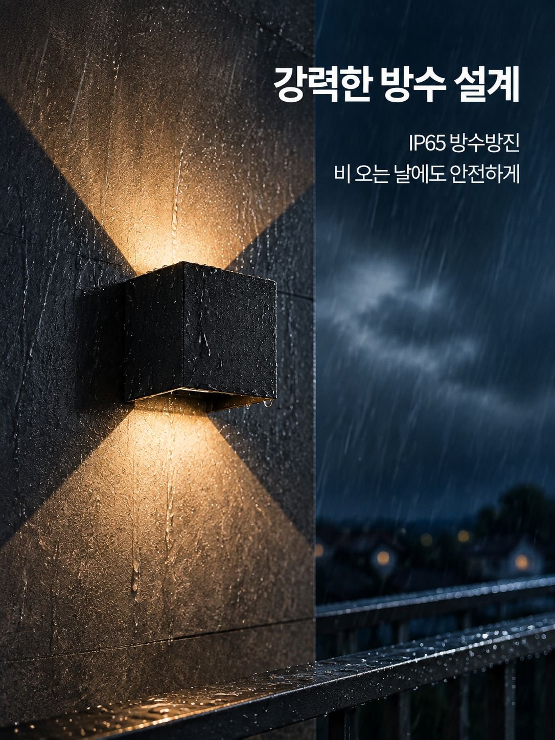4개의 날개가 있는 밝기 조절 LED 옥외 벽등