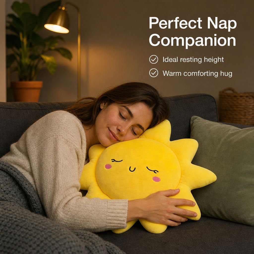 Cartoon Sun Throw Pillow for Sofa
