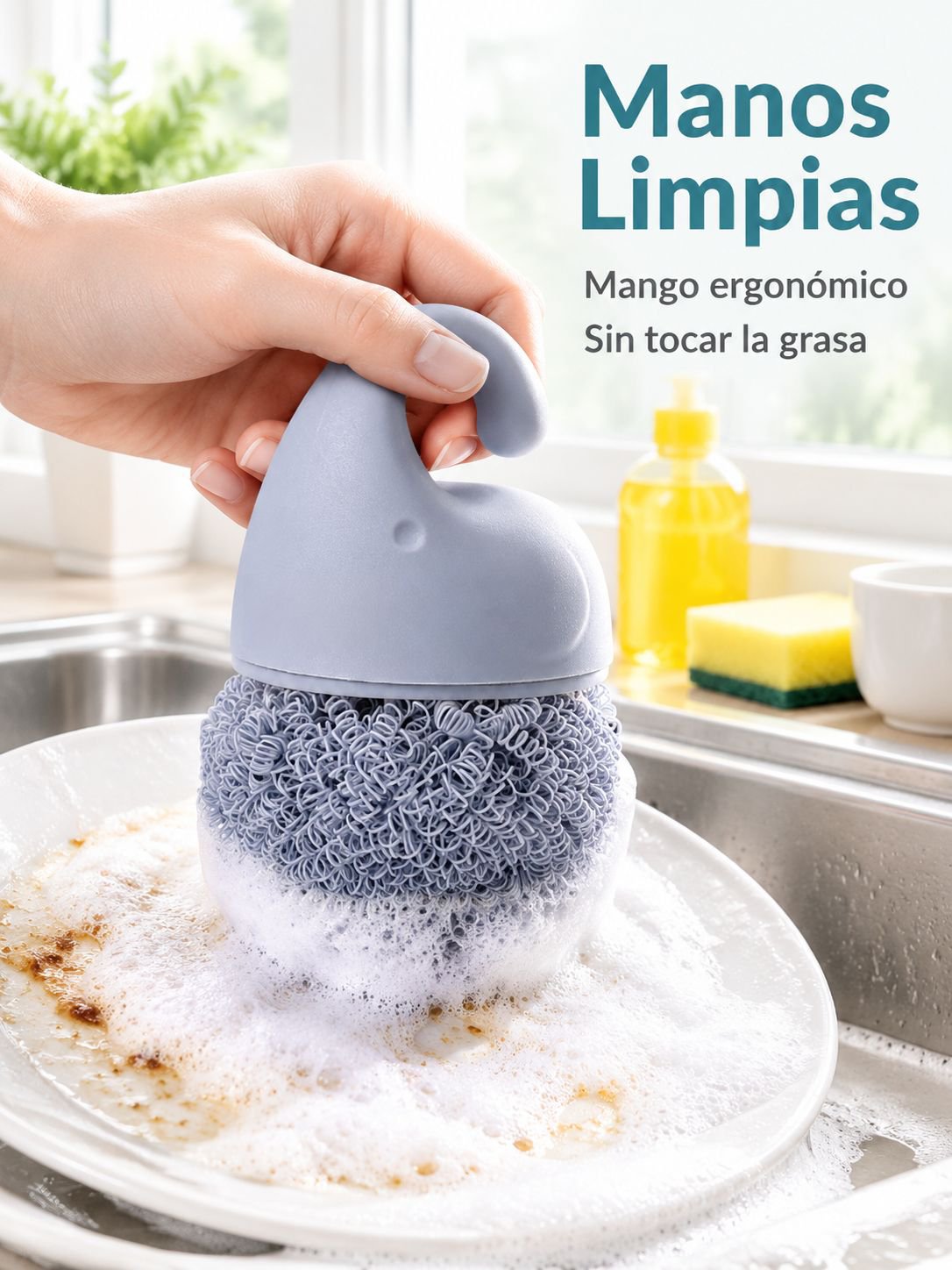Cepillo de limpieza sin seda para lavar platos doméstico