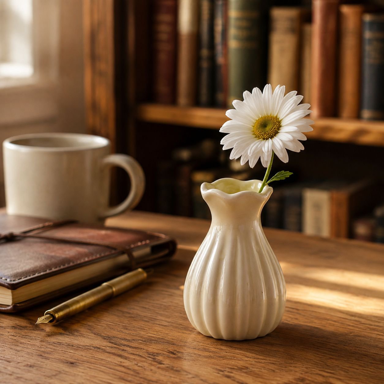 Mini Ceramic Vase with Artificial Flowers for Home Decoration