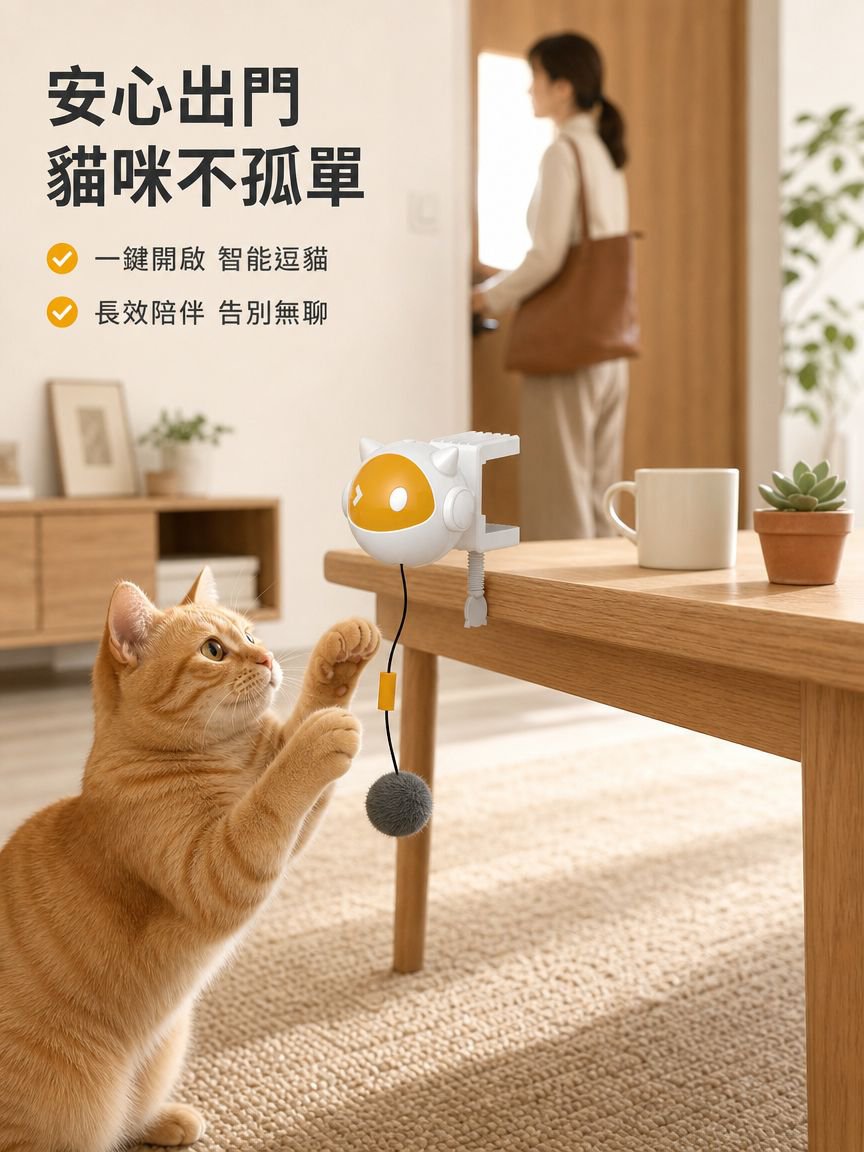智能升降互動貓球玩具