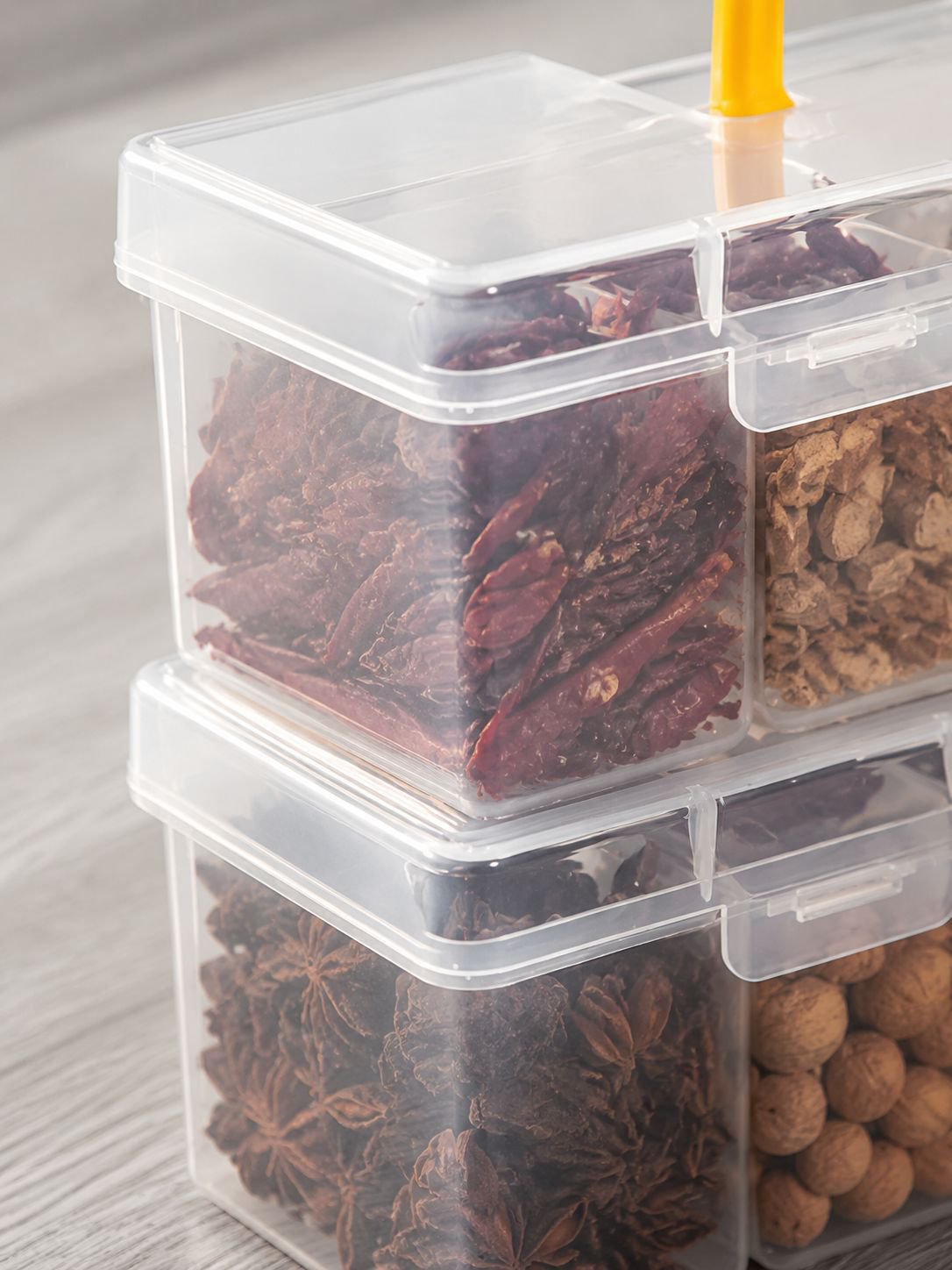 Cabinet-mounted spice storage box