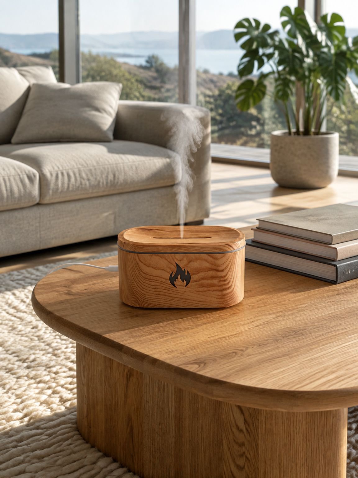 New Colorful Simulation Flame Aroma Diffuser USB Plug-in Home Desktop Ambient Night Light Atomizing 