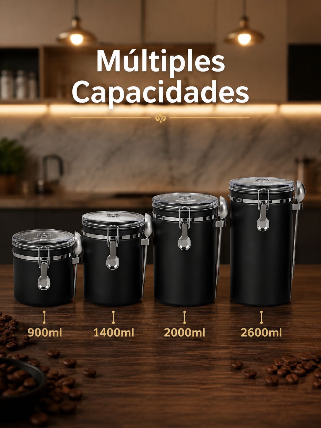 Recipiente para almacenar granos de café