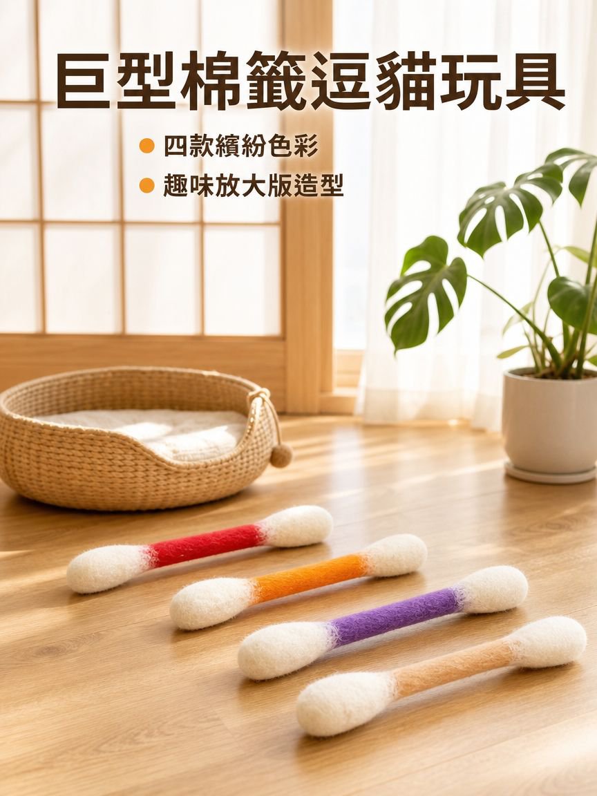 超大棉籤貓玩具含貓薄荷