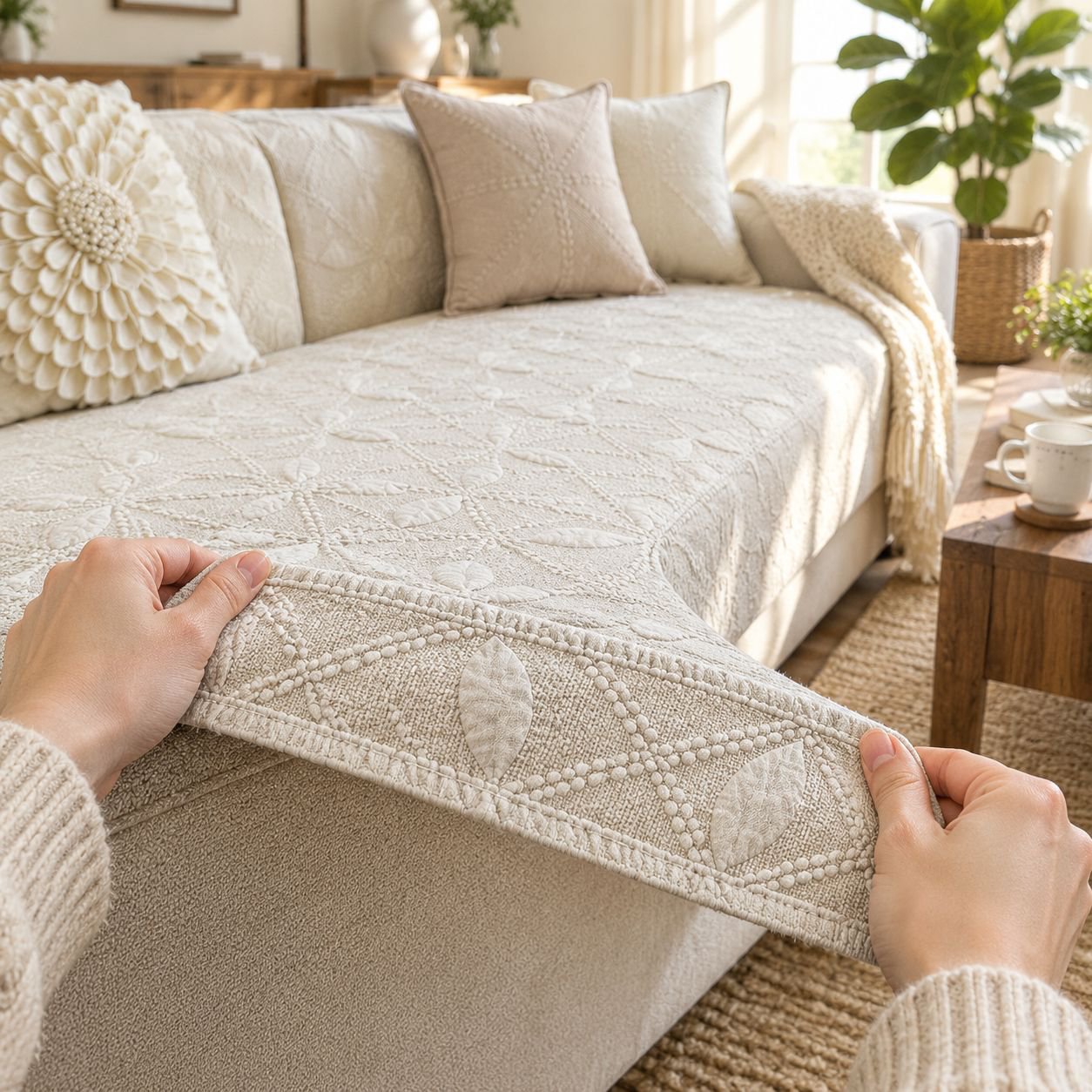 giipet - Sofa Cushion Fabric Pure Cotton Sofa Cover