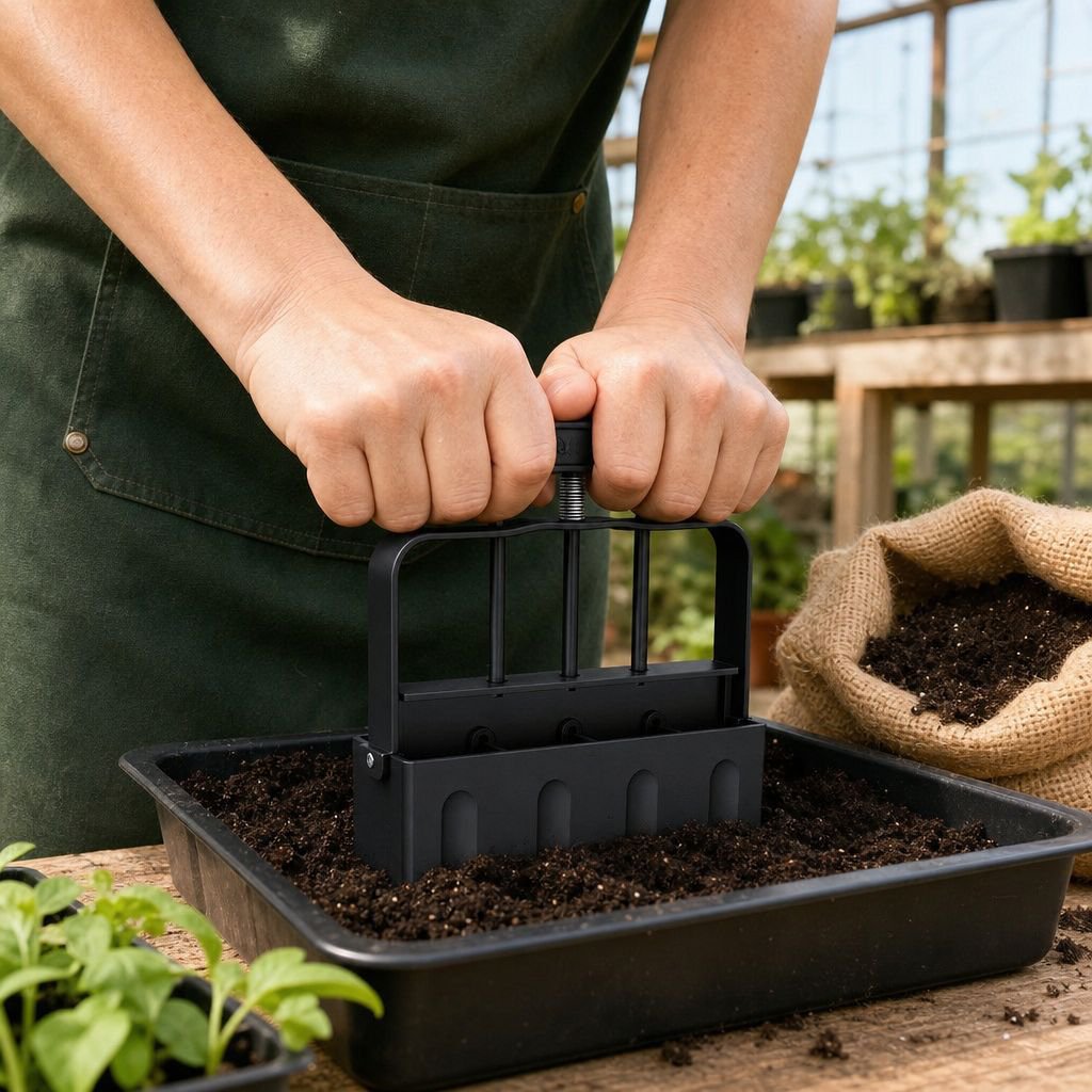 Bloqueador de suelo manual para jardinería y siembra de plántulas 