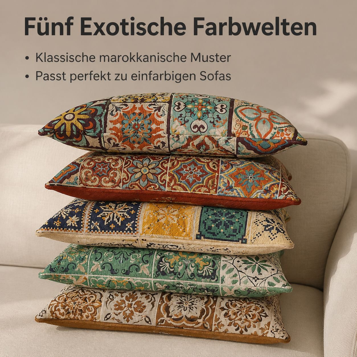Hochwertiges Sofakissen im Bohème-Stil