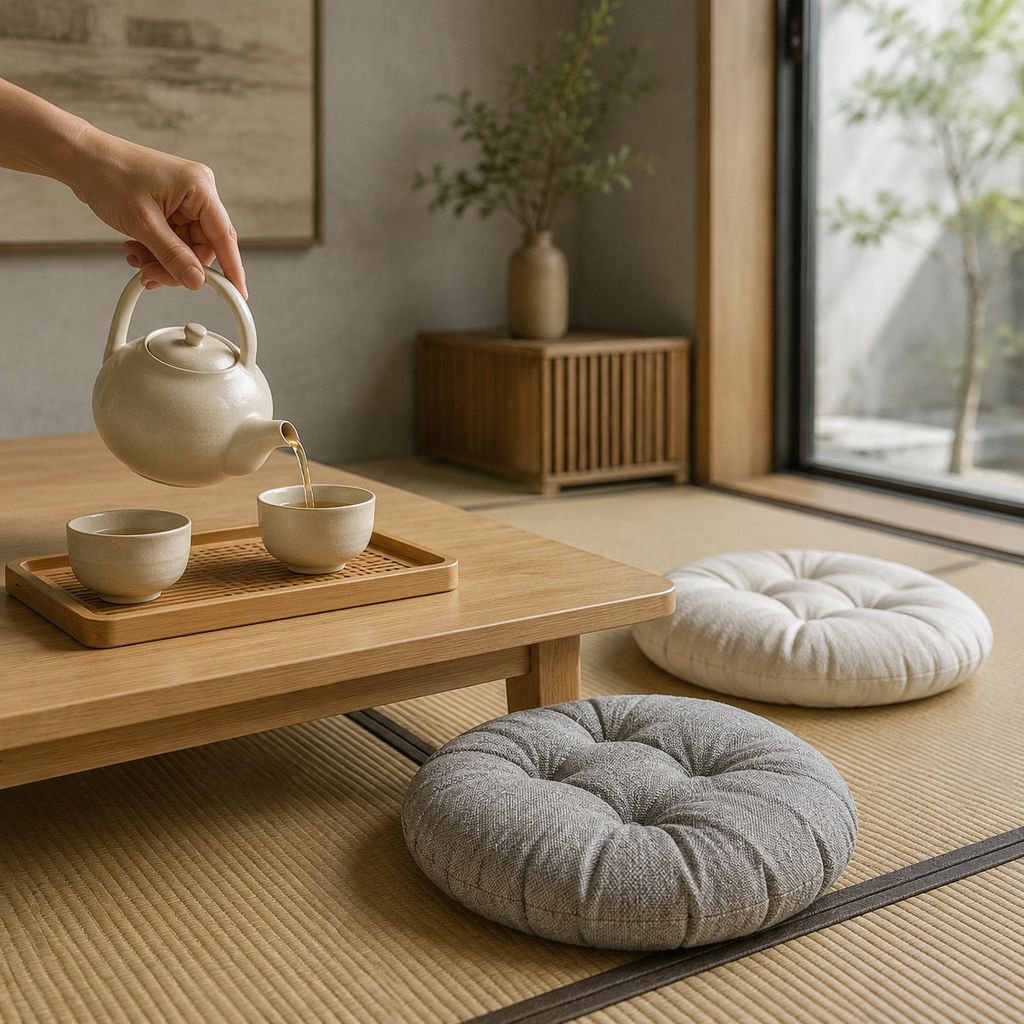 Coussin d’assise rond confortable style tatami pour salon