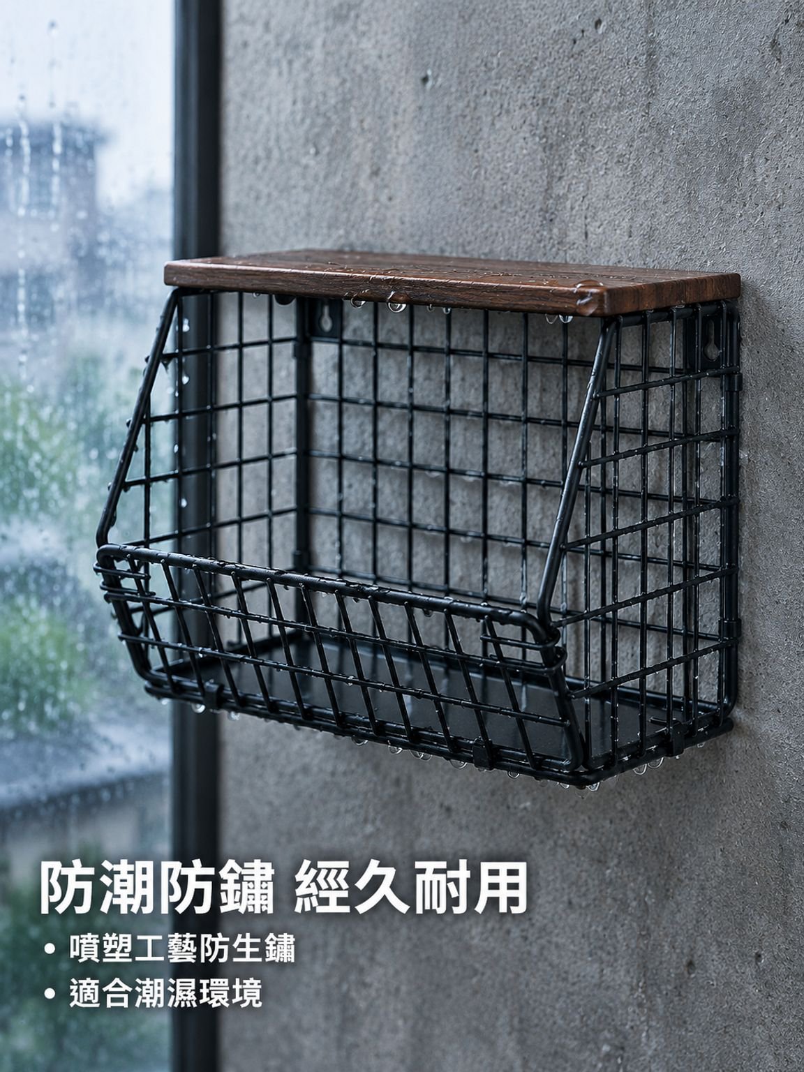 加厚鐵藝木質收納架