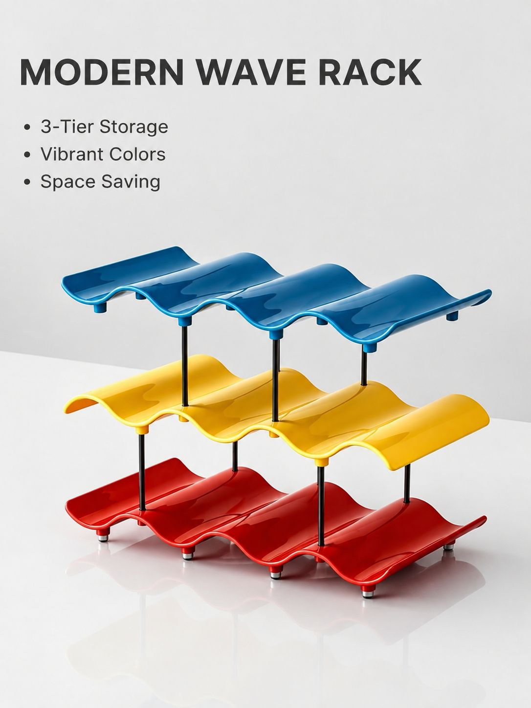 Wave-shaped Cup Storage Rack