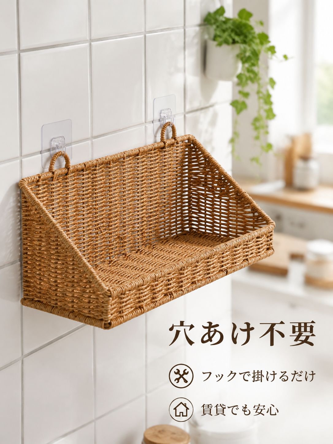 壁掛け収納バスケット