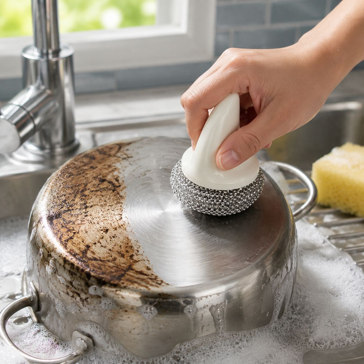 Cepillo multifuncional para ollas de cocina 